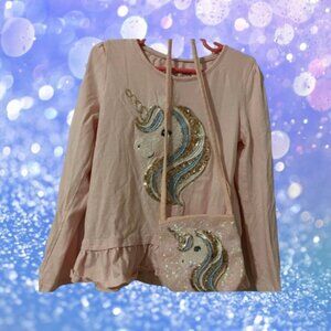 Cynthia Rowley Sequin Unicorn Top with matching Mini bag.